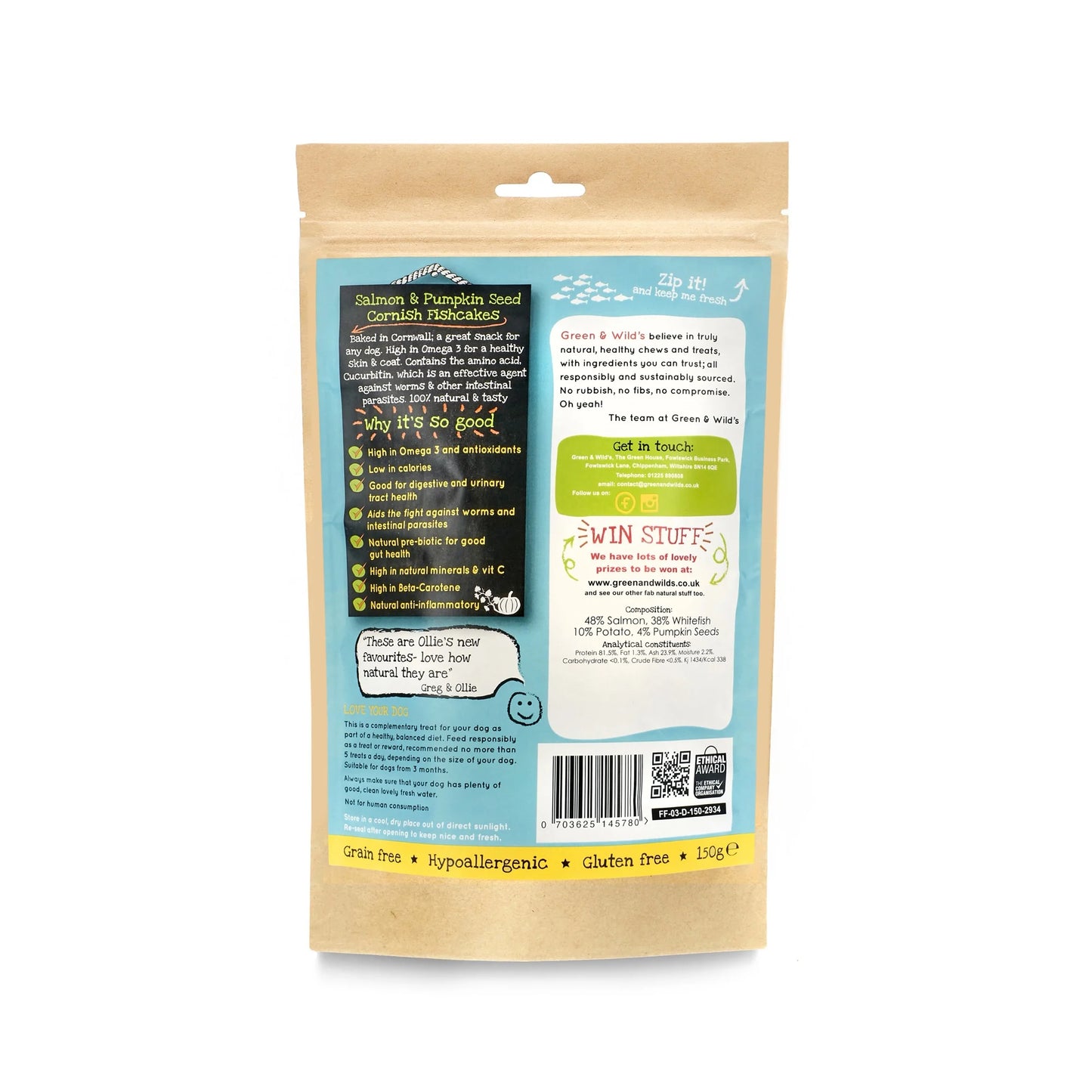 Green & Wild's Cornish Fishcakes with Pumpkin, 150g