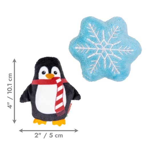 KONG Holiday Scrattles Pengiun Snowflake Two Pack