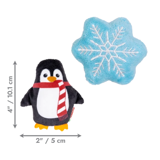 KONG Holiday Scrattles Pengiun Snowflake Two Pack