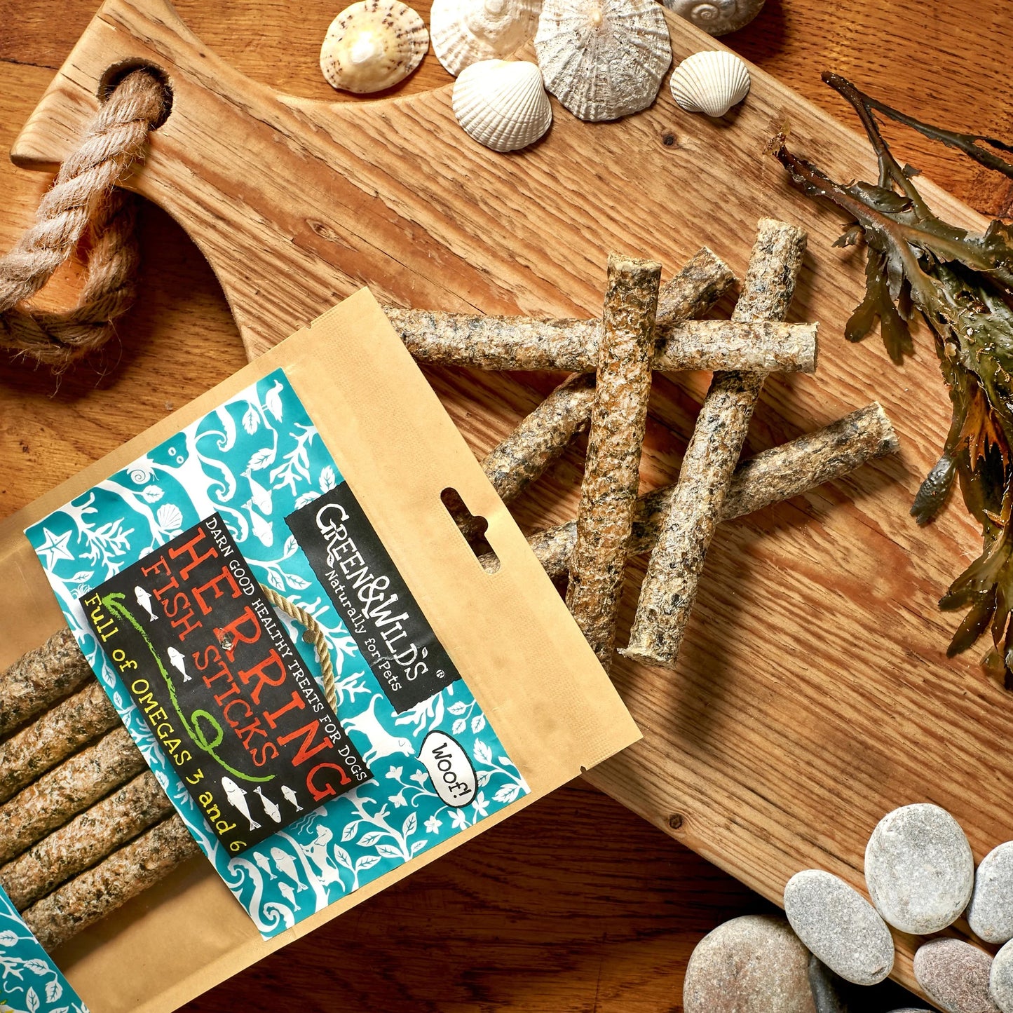 Green & Wilds Herring Fish Sticks For Dogs 100g