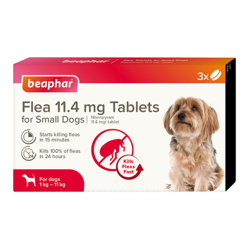 Beaphar Flea 11.4mg Tablets For Small Dogs 3 Tablets
