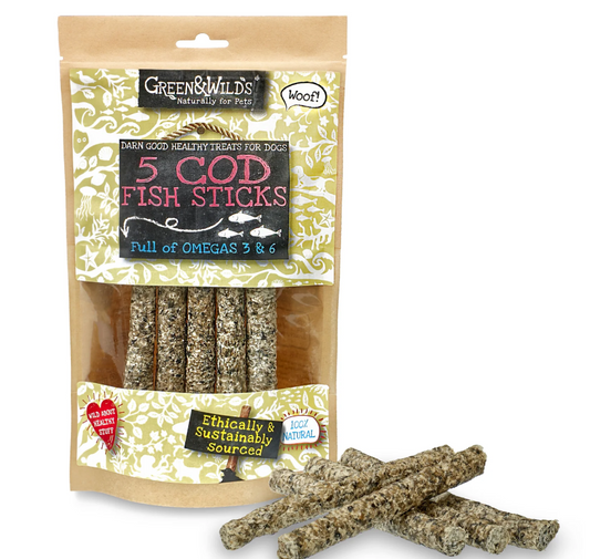 Green & Wilds 5 Cod Fish Sticks 100g