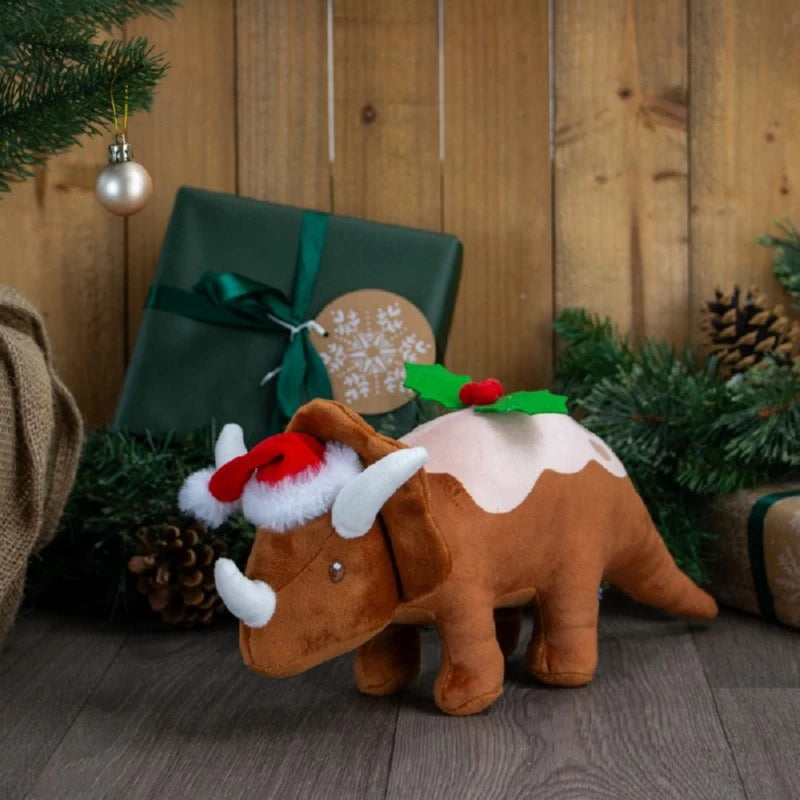 Ancol Dex The Dino Christmas Pud Dog Toy