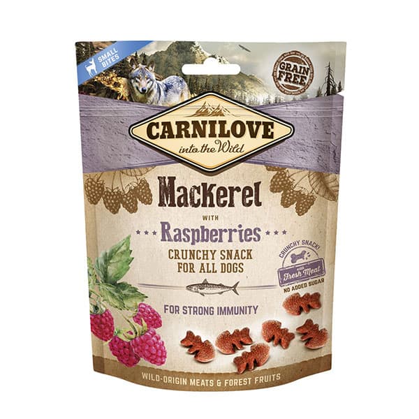 Carnilove Grain Free Crunchy Dog Treats - Mackerel with Raspberries 200g