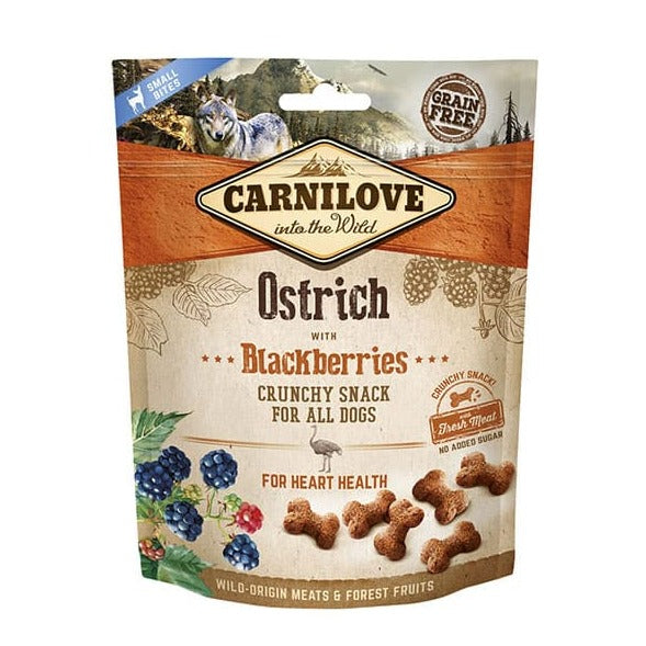 Carnilove Grain Free Crunchy Dog Treats - Ostrich with Blackberries 200g