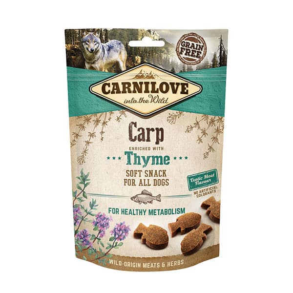 Carnilove Grain Free Soft Dog Treats - Carp with Thyme 200g