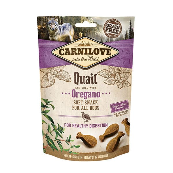 Carnilove Grain Free Soft Dog Treats - Quail with Oregano 200g