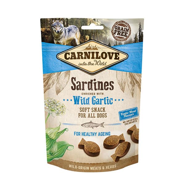 Carnilove Grain Free Soft Dog Treats - Sardines with Wild Garlic 200g
