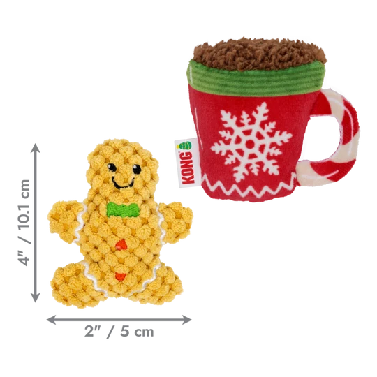 KONG Holiday Scrattles Gingerbread Two Pack