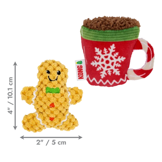 KONG Holiday Scrattles Gingerbread Two Pack