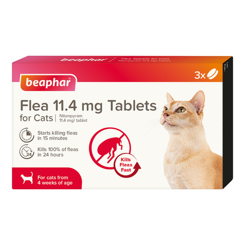 Beaphar Flea 11.4mg Tablets For Cats 3 Tablets