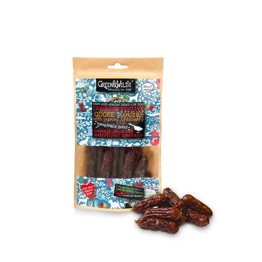 Green & Wild's Goose Bangers with Cranberry 75g