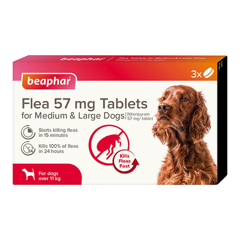 Beaphar Flea 57mg Tablets for Medium & Large Dogs