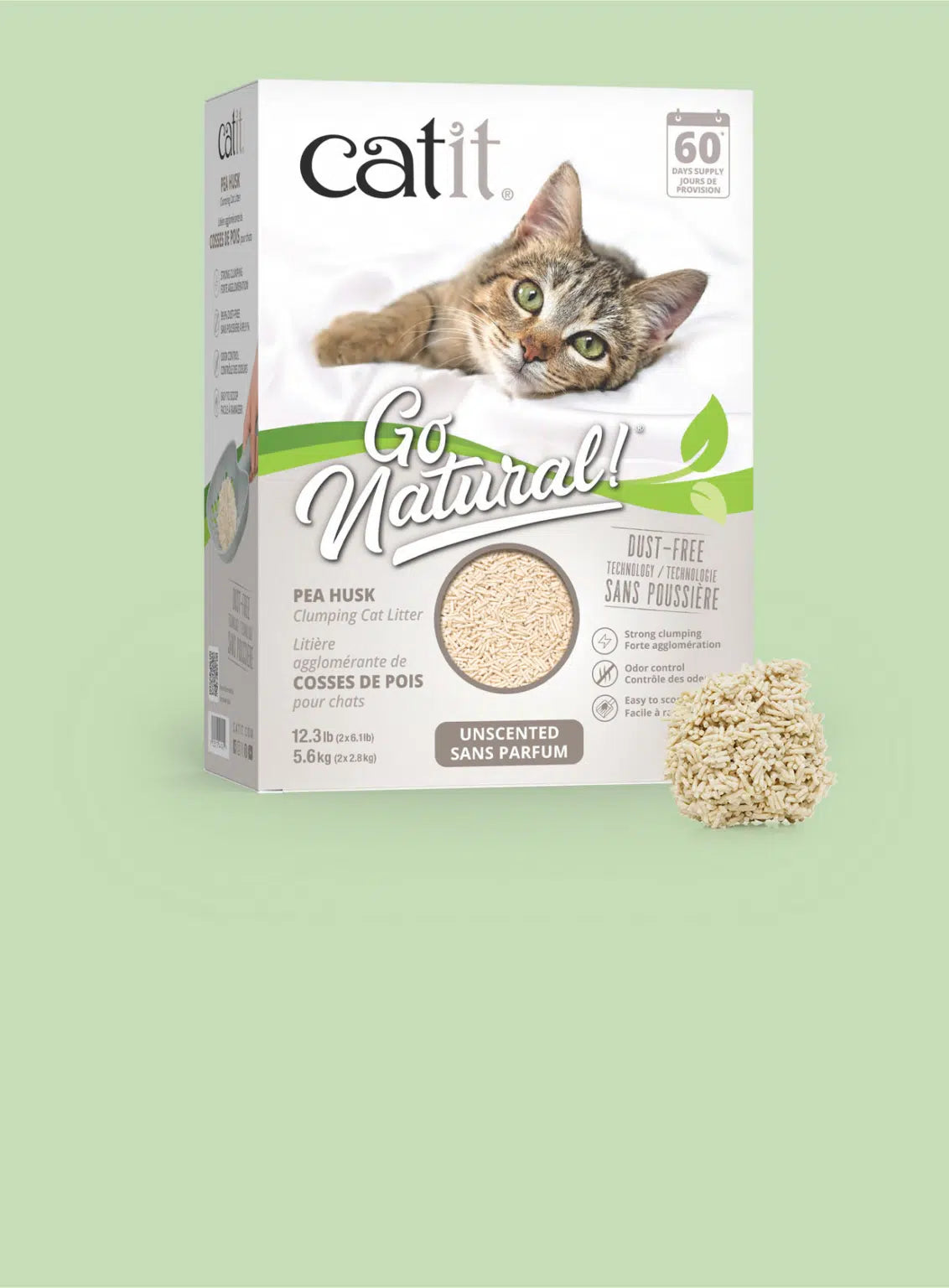 Catit Go Natural Pea Husk Clumping Litter 14l