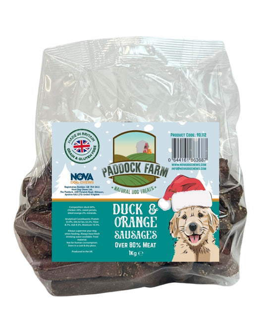 Nova Paddock Farm Duck & Orange Sausages 1kg