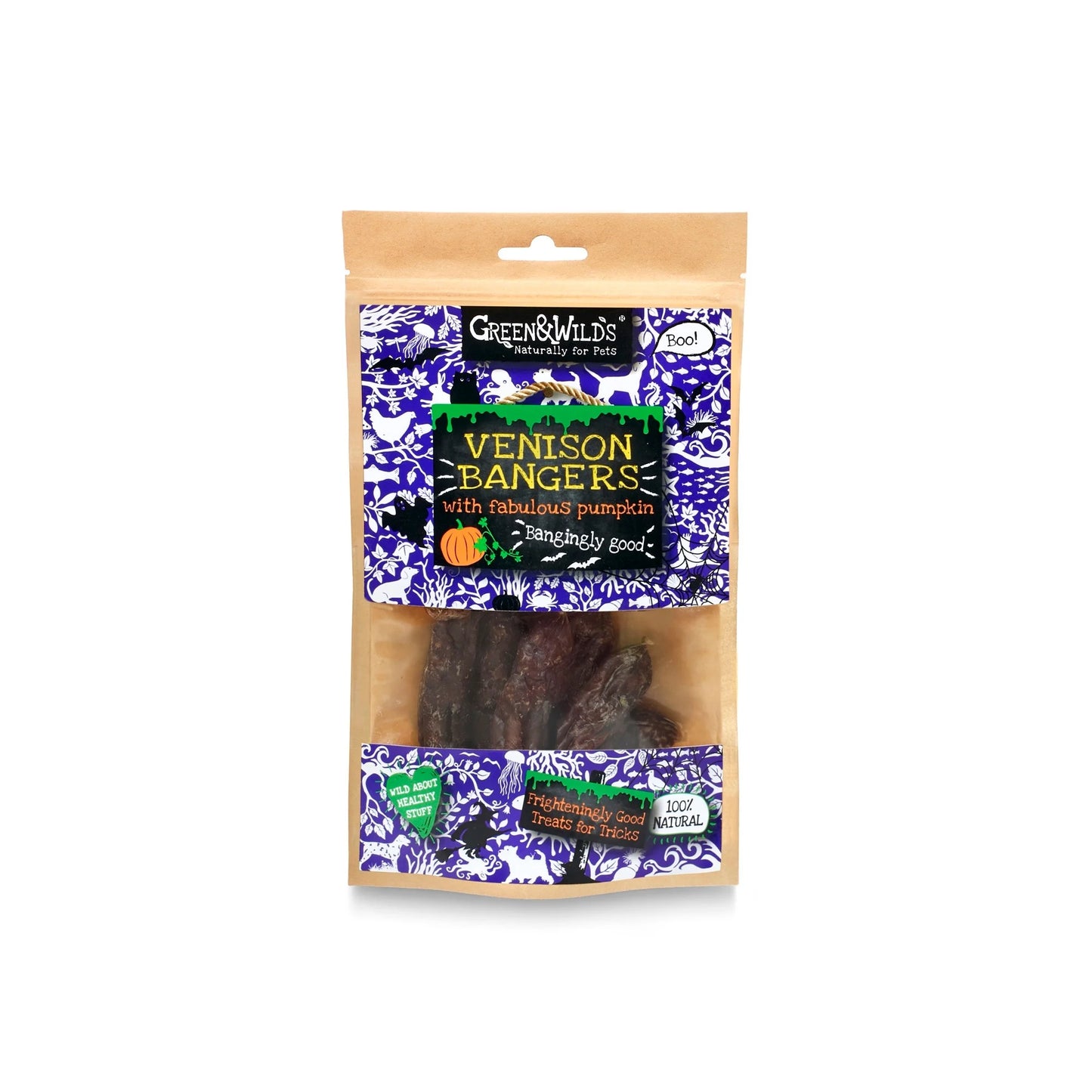 Green & Wilds Vension Bangers with Pumpkin 75g
