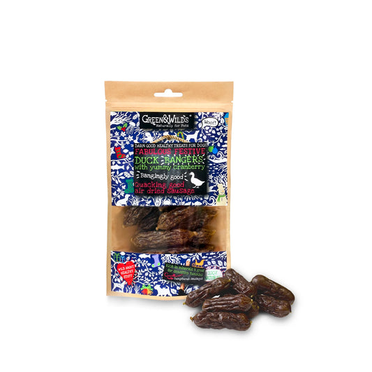 Green & Wild's Duck Bangers with Cranberry 75g