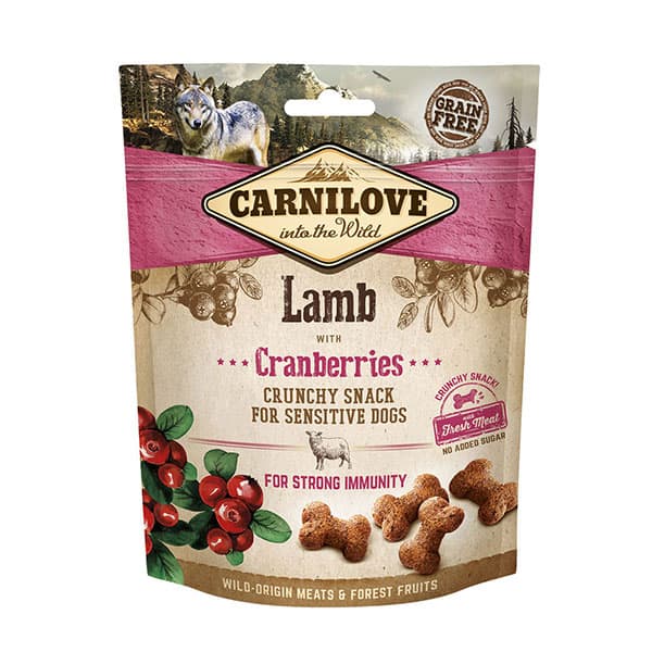 Carnilove Grain Free Crunchy Dog Treats -  Lamb with Cranberries 200g