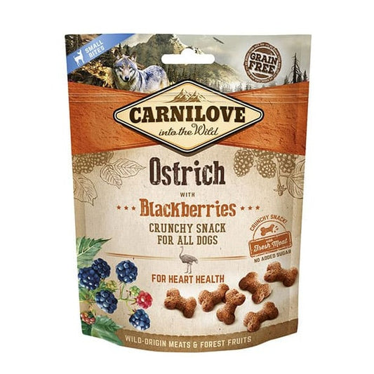 Carnilove Grain Free Crunchy Dog Treats -  Ostrich with Blackberries 200g