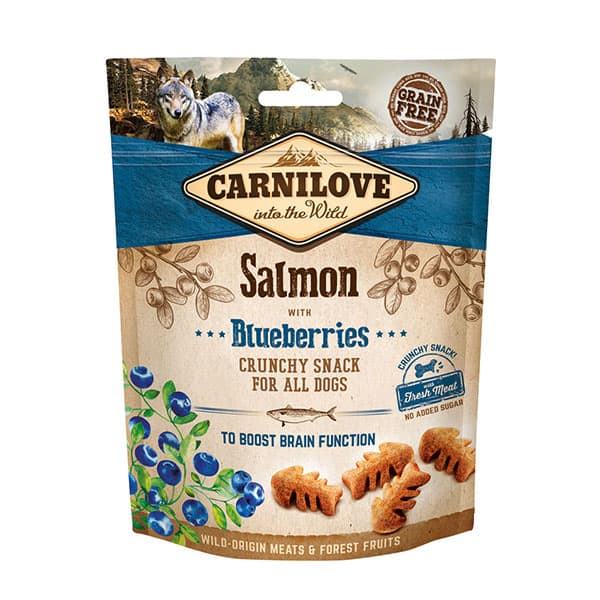 Carnilove Grain Free Crunchy Dog Treats -  Salmon with Blueberries 200g