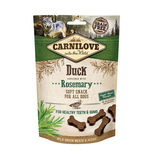 Carnilove Grain Free Soft Dog Treats -  Duck with Rosemary 200g