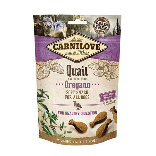 Carnilove Grain Free Soft Dog Treats -  Quail with Oregano 200g