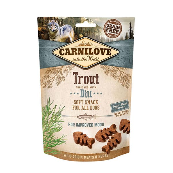 Carnilove Grain Free Soft Dog Treats -  Trout with Dill 200g