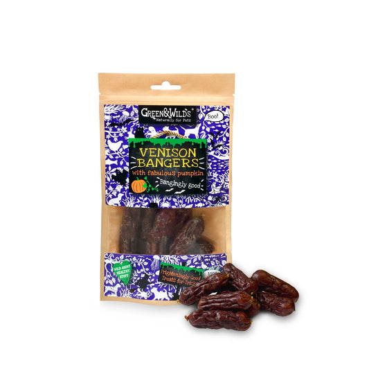 Green & Wilds Vension Bangers with Pumpkin 75g