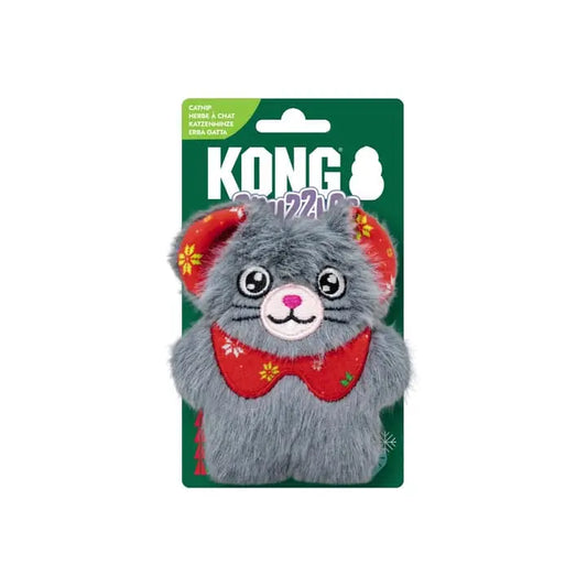 KONG Holiday Cat Snuzzles Mouse Grey