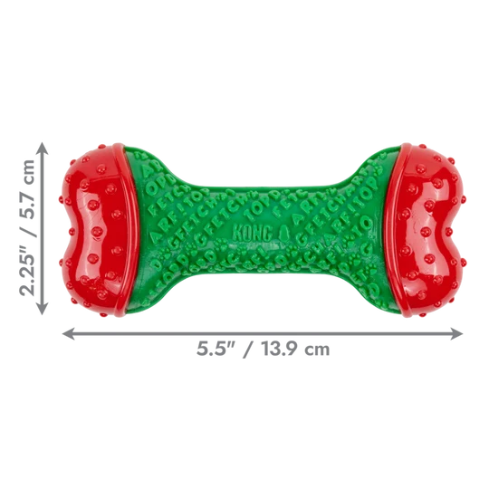 KONG Holiday CoreStrength Bone Green Medium/Large