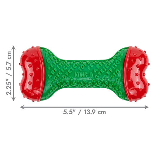 KONG Holiday CoreStrength Bone Green Medium/Large