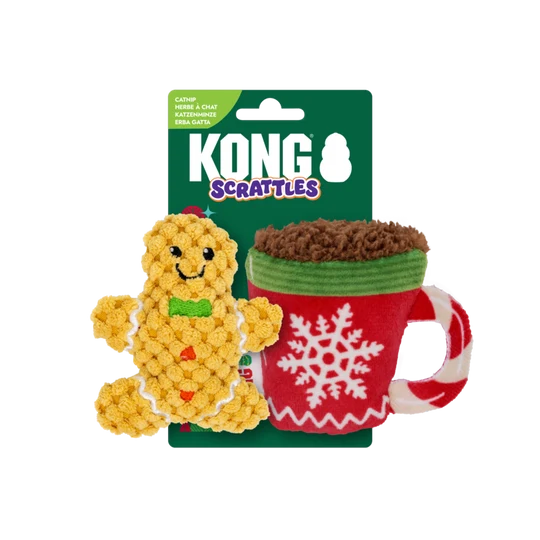 KONG Holiday Scrattles Gingerbread Two Pack