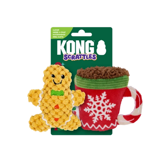 KONG Holiday Scrattles Gingerbread Two Pack