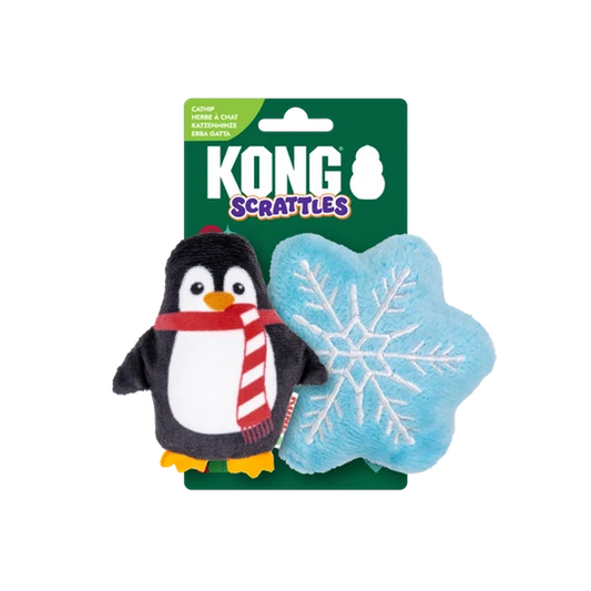 KONG Holiday Scrattles Pengiun Snowflake Two Pack