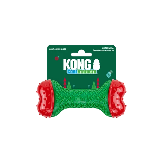 KONG Holiday CoreStrength Bone Green Medium/Large